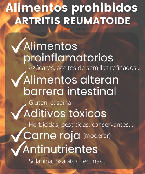 alimentos prohibidos artritis reumatoide